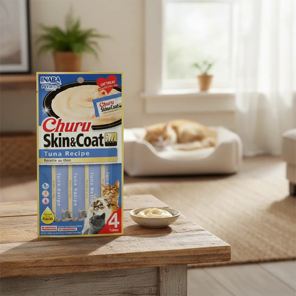 Inaba Cat Snack Churu - Skin & Coat Tuna Recipe 56g