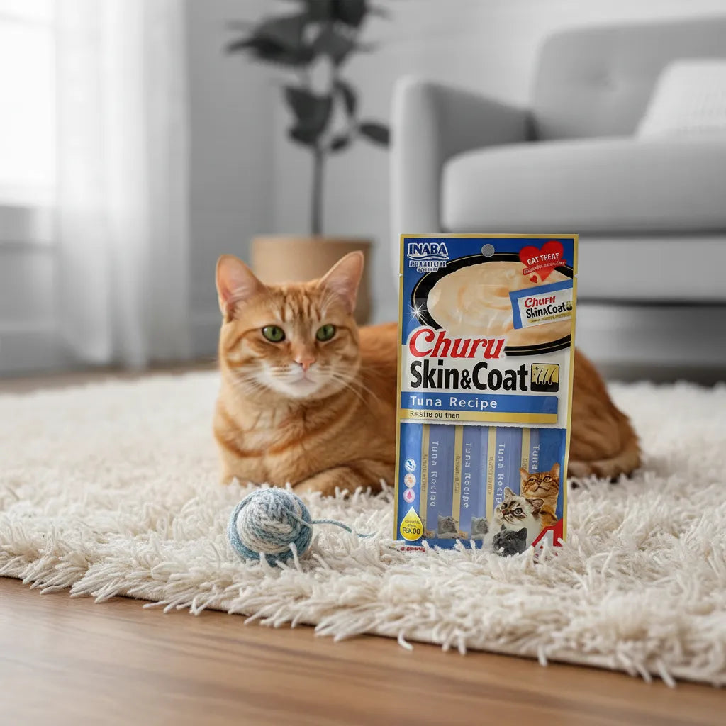 Inaba Cat Snack Churu - Skin & Coat Tuna Recipe 56g