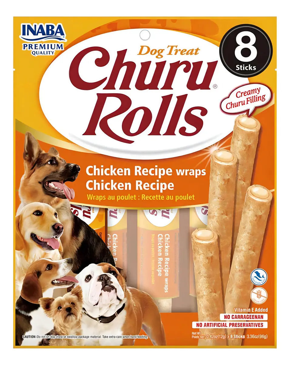 Snack Para Perro Inaba Churu Dog Rolls Chicken 96gr /8 Tubos
