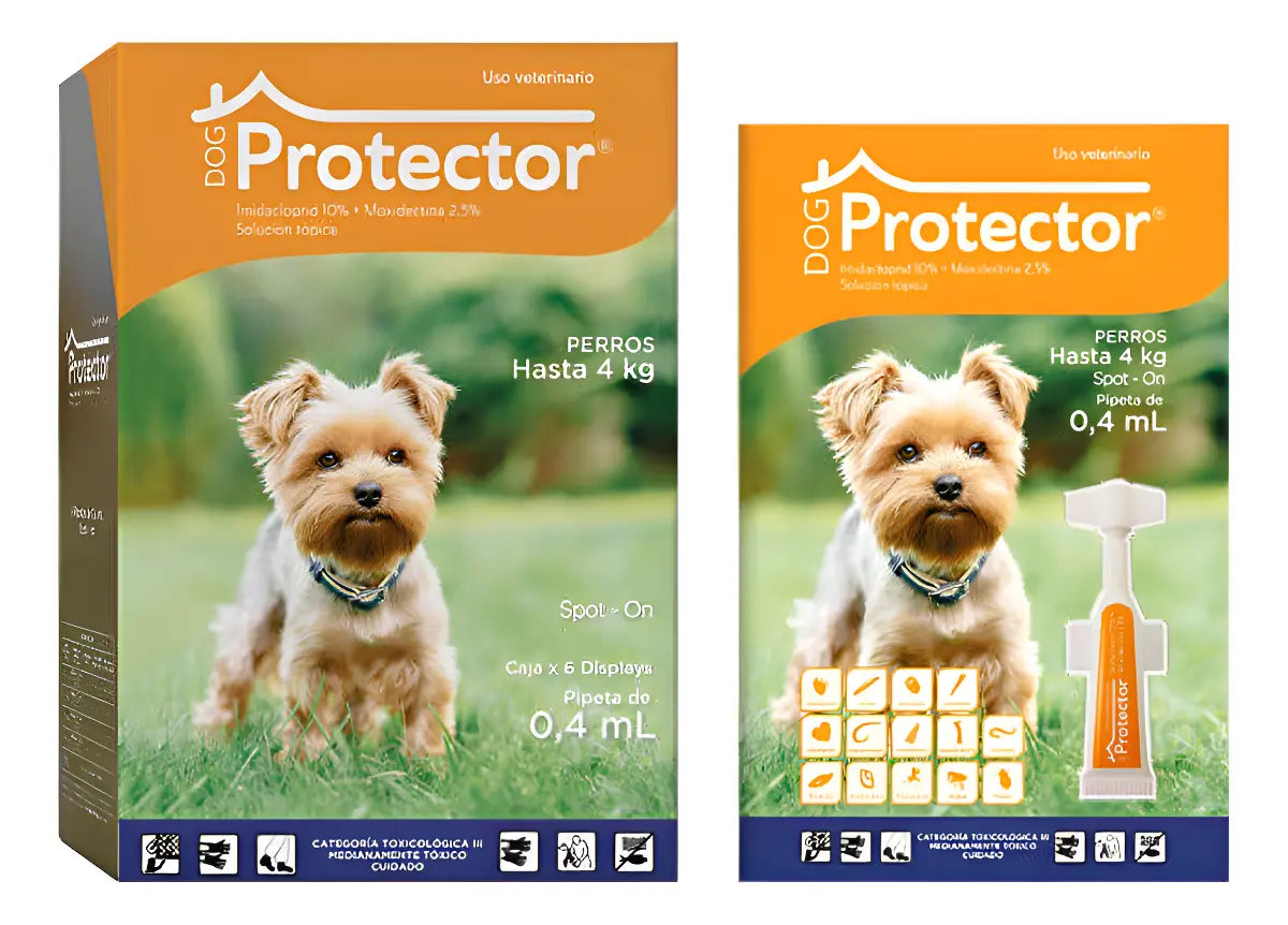 Antiparasitario Protector Dog Pipeta Para Perros Hasta 4 Kg Pulgas Sarna Piojos
