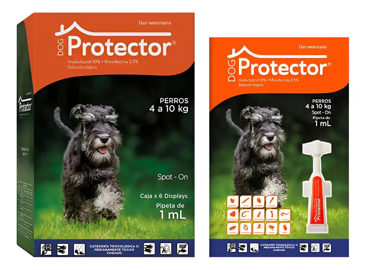 Antiparasitario Interno Y Externo Para Perros 4 - 10 Kg Naranja Claro Protector