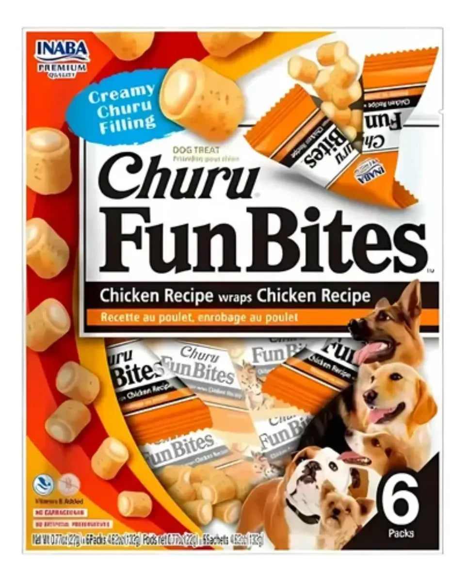 Inaba Churu Fun Bites Dog, Snack Para Perros Pack De 6 Naran