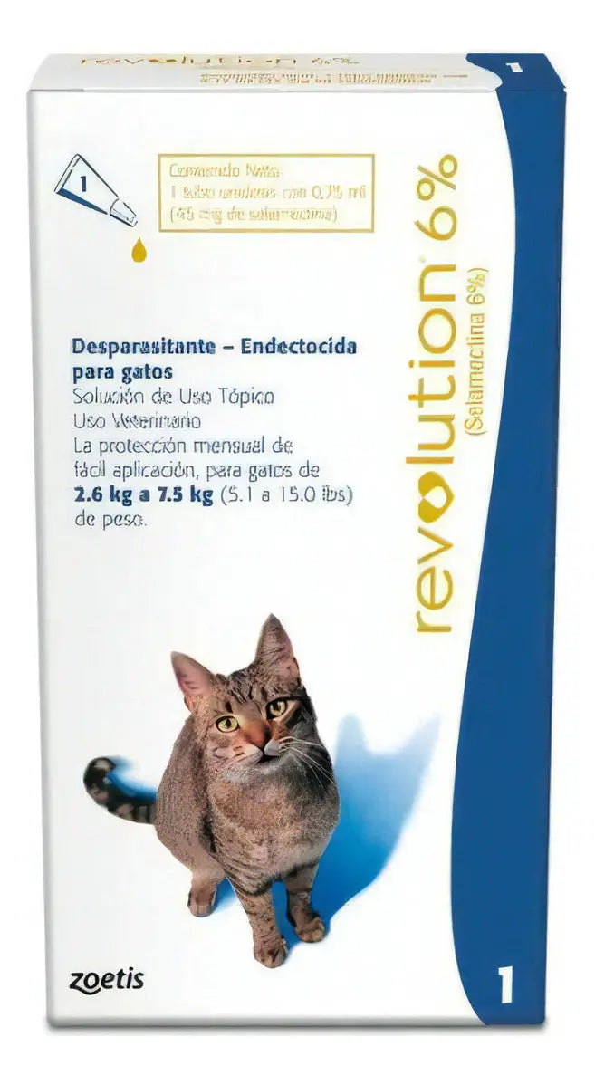 Revolution Antiparasitario Gatos 2.6-7.5 Kg Pipeta 0.75ml