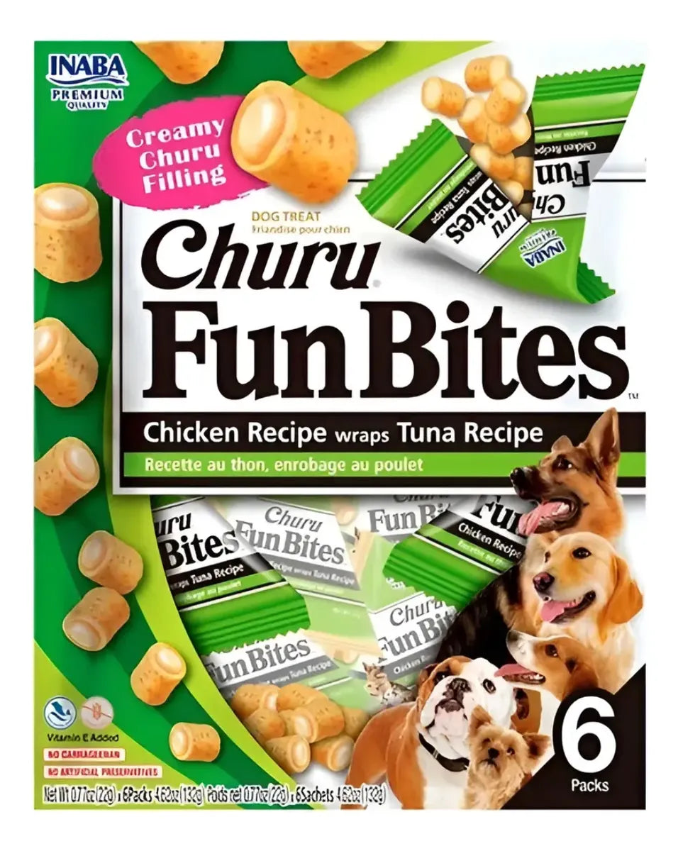 Inaba Churu Fun Bites Dog, Snack Para Perros Pack De 6 Verde