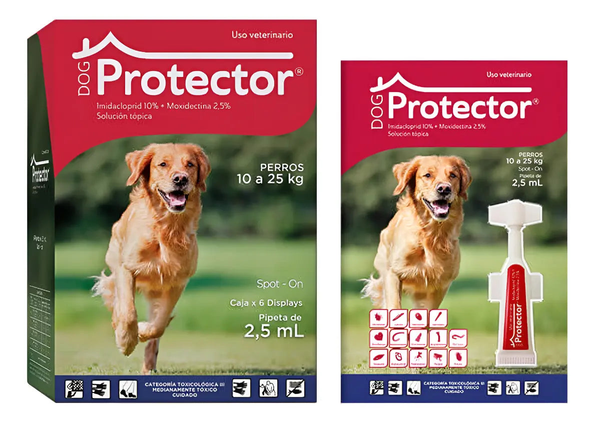 Protector Dog Pipeta Antiparasitaria Perros 10-25 Kg Nematodos Sarna Pulgas