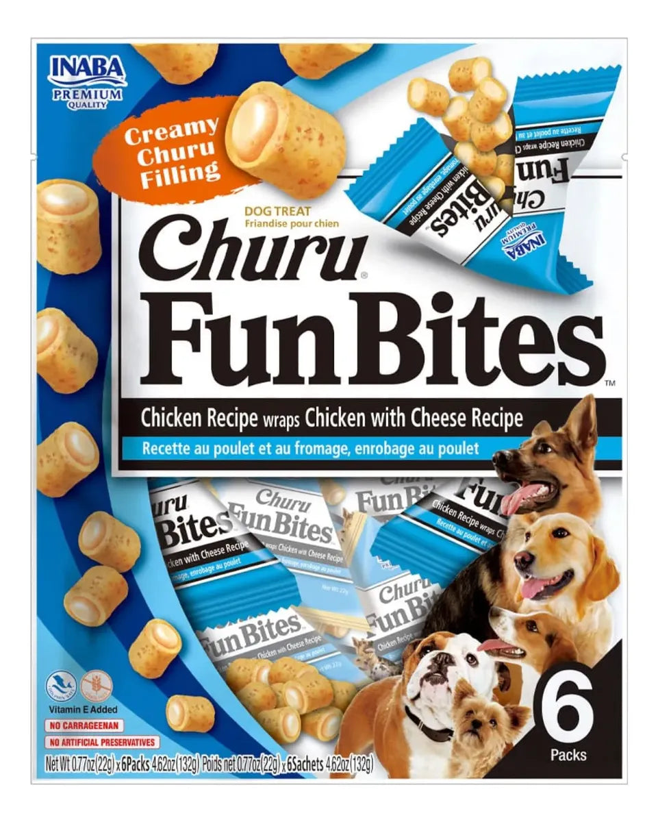 Inaba Churu Fun Bites Dog, Snack Para Perros Pack De 6 Azul