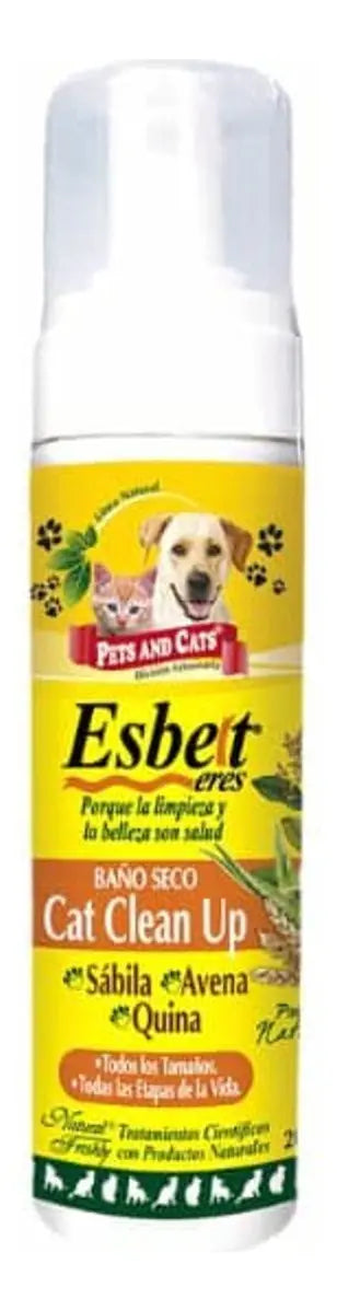 Baño Seco Gatos Esbelt Cat Clean Up Fragancia Talco natural