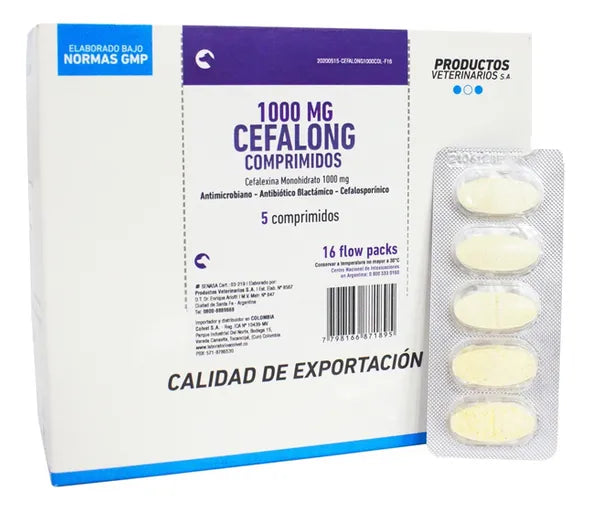 Colvet Cefalong Suplemento 1000mg Perros/gatos 5 Tab.