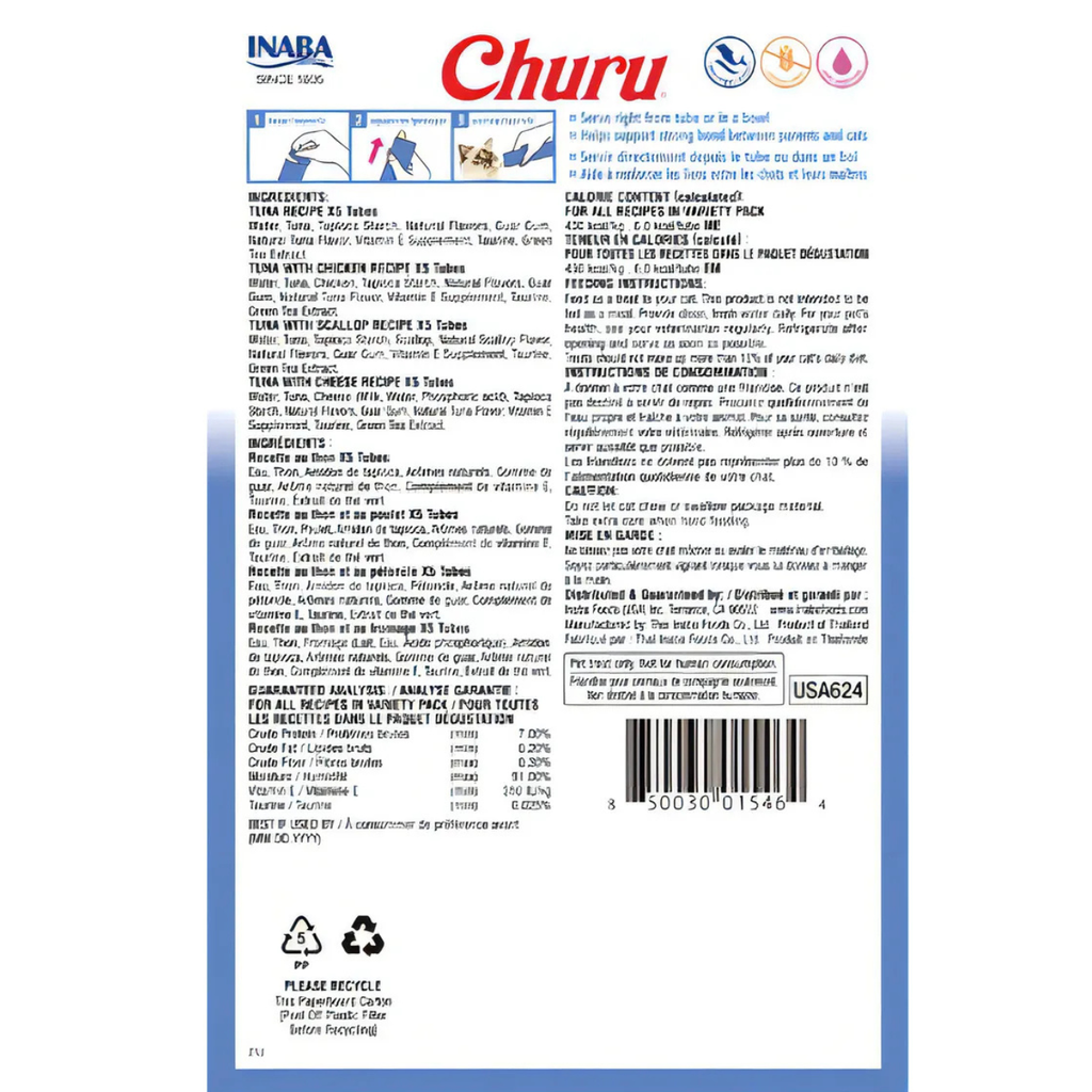 Snack Churu, Caja de 20 Tubitos, Tuna Seafood