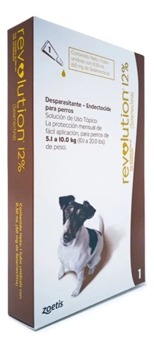 Desparasitante Revolution Perros 12% 5,1-10 Kg 0,5 ml Control Pulgas