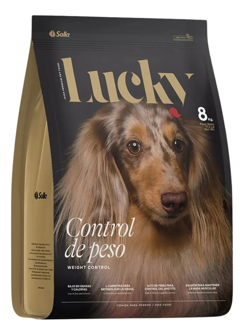 Alimento Lucky Perro Control Peso Salmón 8 Kg
