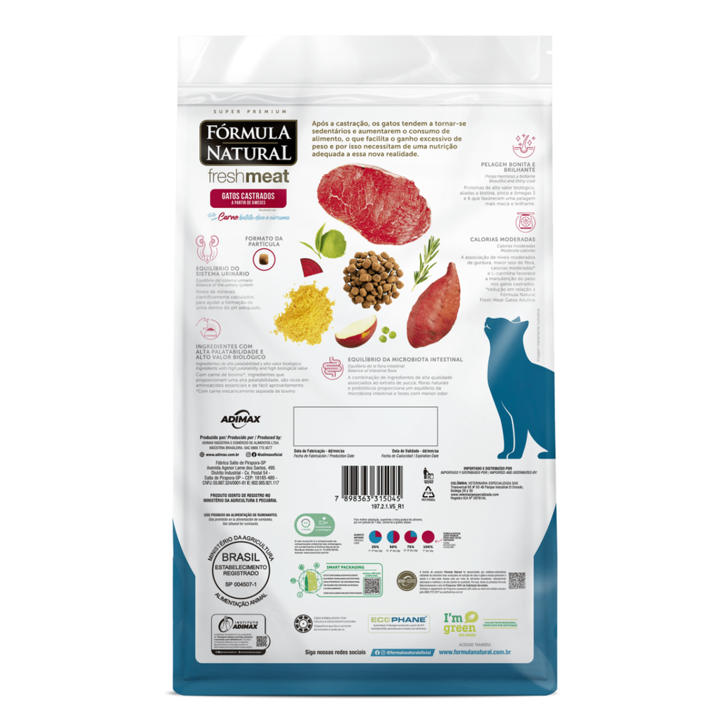 Alimento Formula Natural Fresh Meat Gato Adulto Castrado
