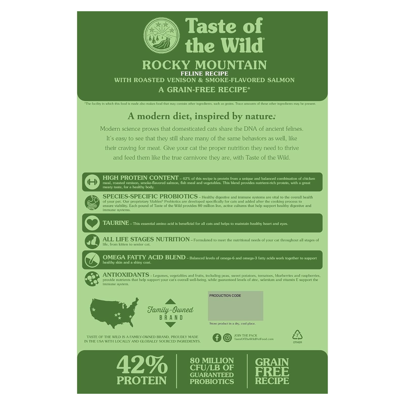 Taste of the Wild Rocky Mountain, Alimento seco para felinos