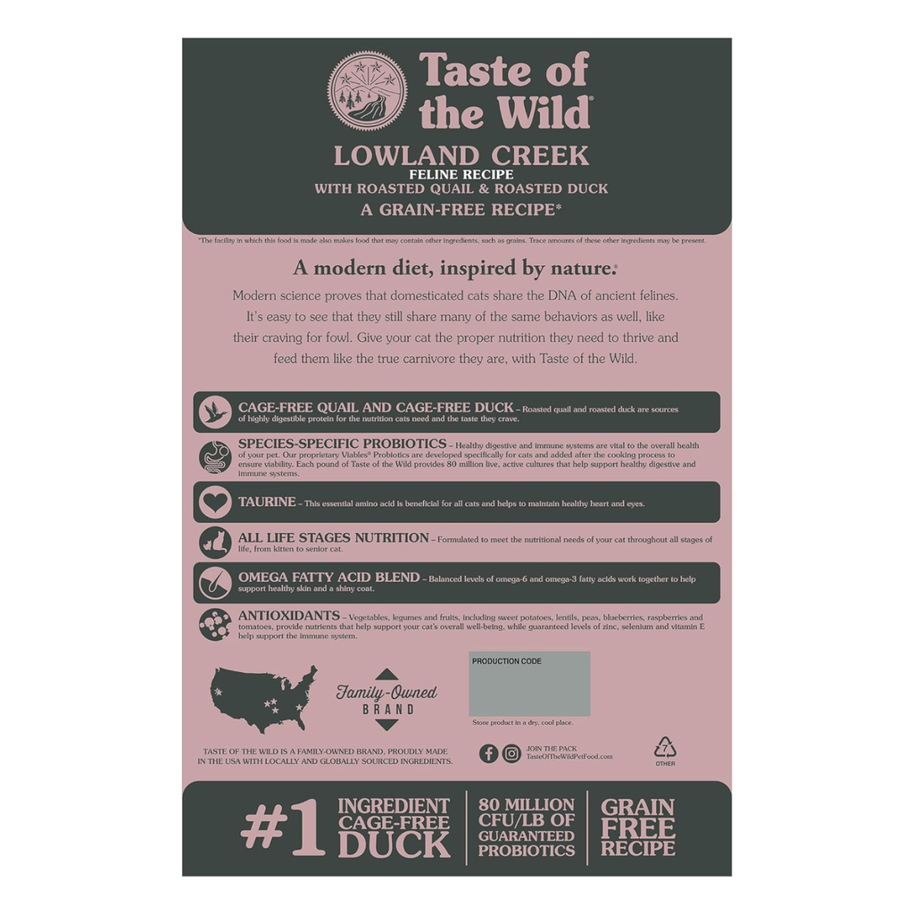 Taste of the Wild Lowland Creek, Alimento seco para felinos 6kg