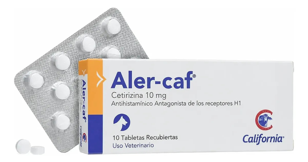 Aler-caf Antihistamínico 10mg Perros X 10 Tabletas