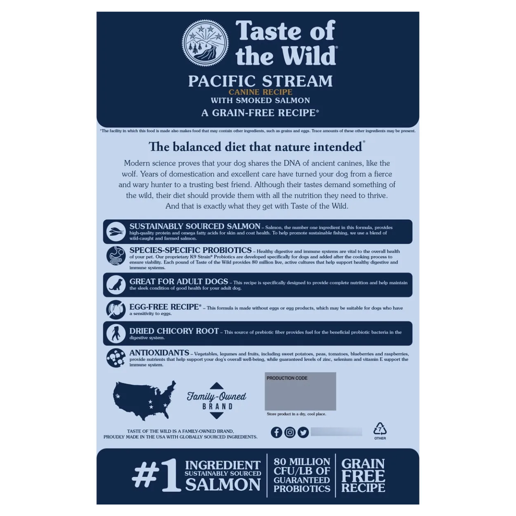 Taste of the Wild Pacific Stream, Alimento seco para caninos 12kg