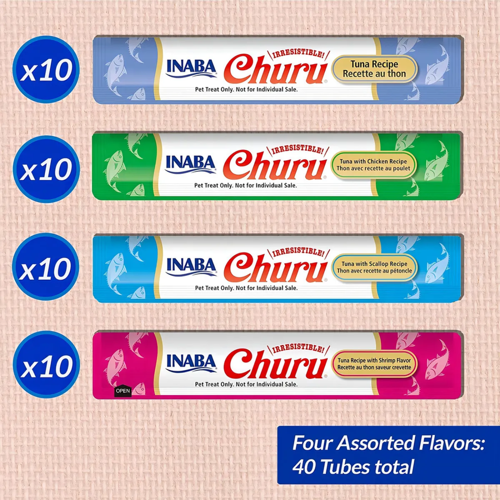 Snack Cremoso Churu Seafood variety, 40 tubitos