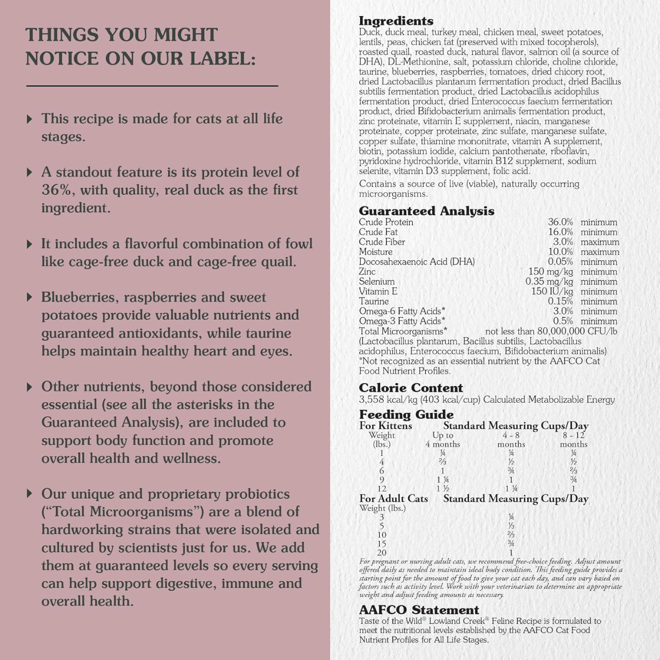 Taste of the Wild Lowland Creek, Alimento seco para felinos 6kg