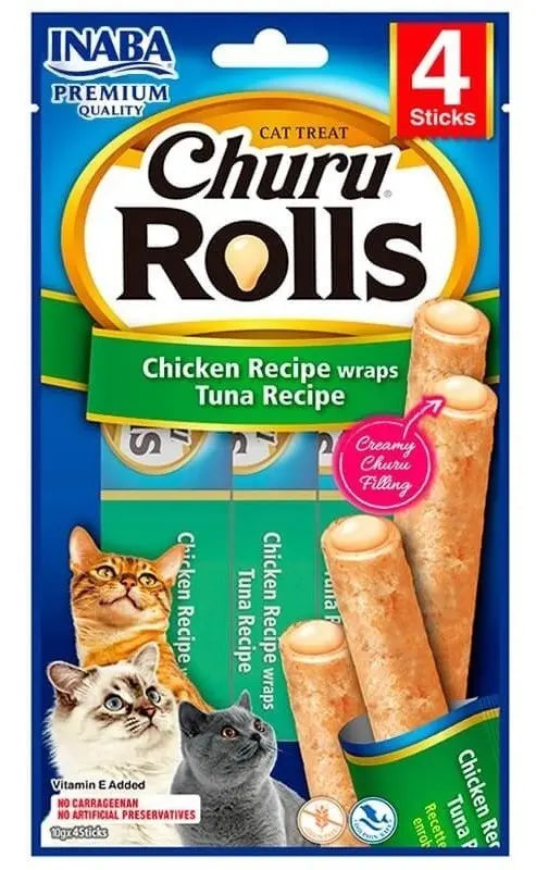 Churu Rolls Inaba Gatos Atún