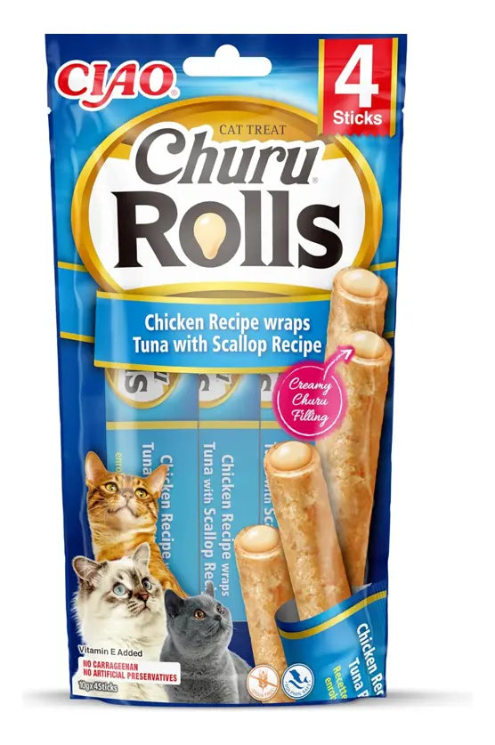 Churu Rolls Cat Sabor Vieira 4u