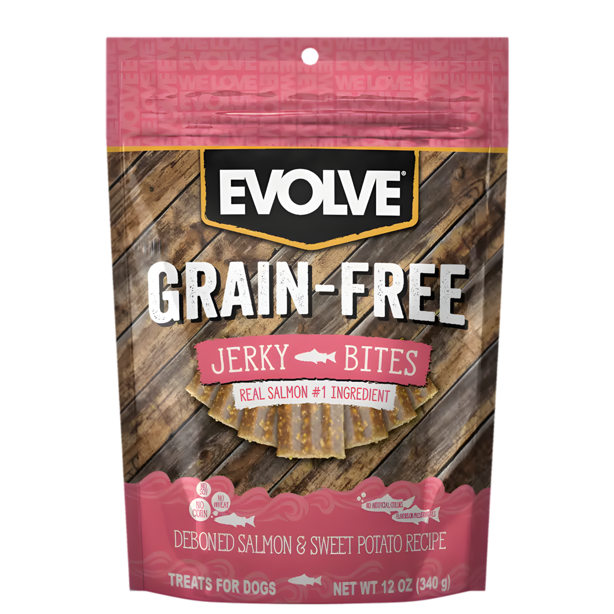 Evolve Dog Snack Grain Free Jerky Salmon
