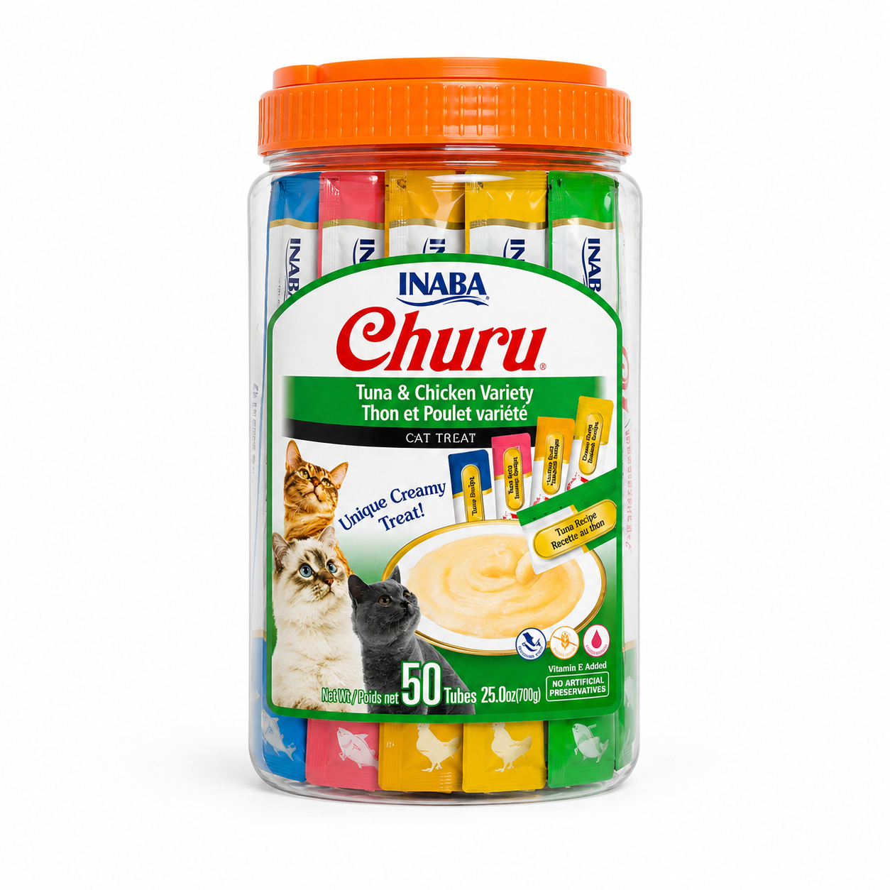 Inaba Churu Variedad Pollo y Atún para Gatos x50 Tubos (700 g)
