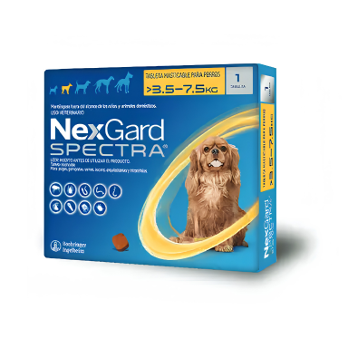 NexGard Spectra - Tableta Masticable para Perros 3.6 - 7.5 KG