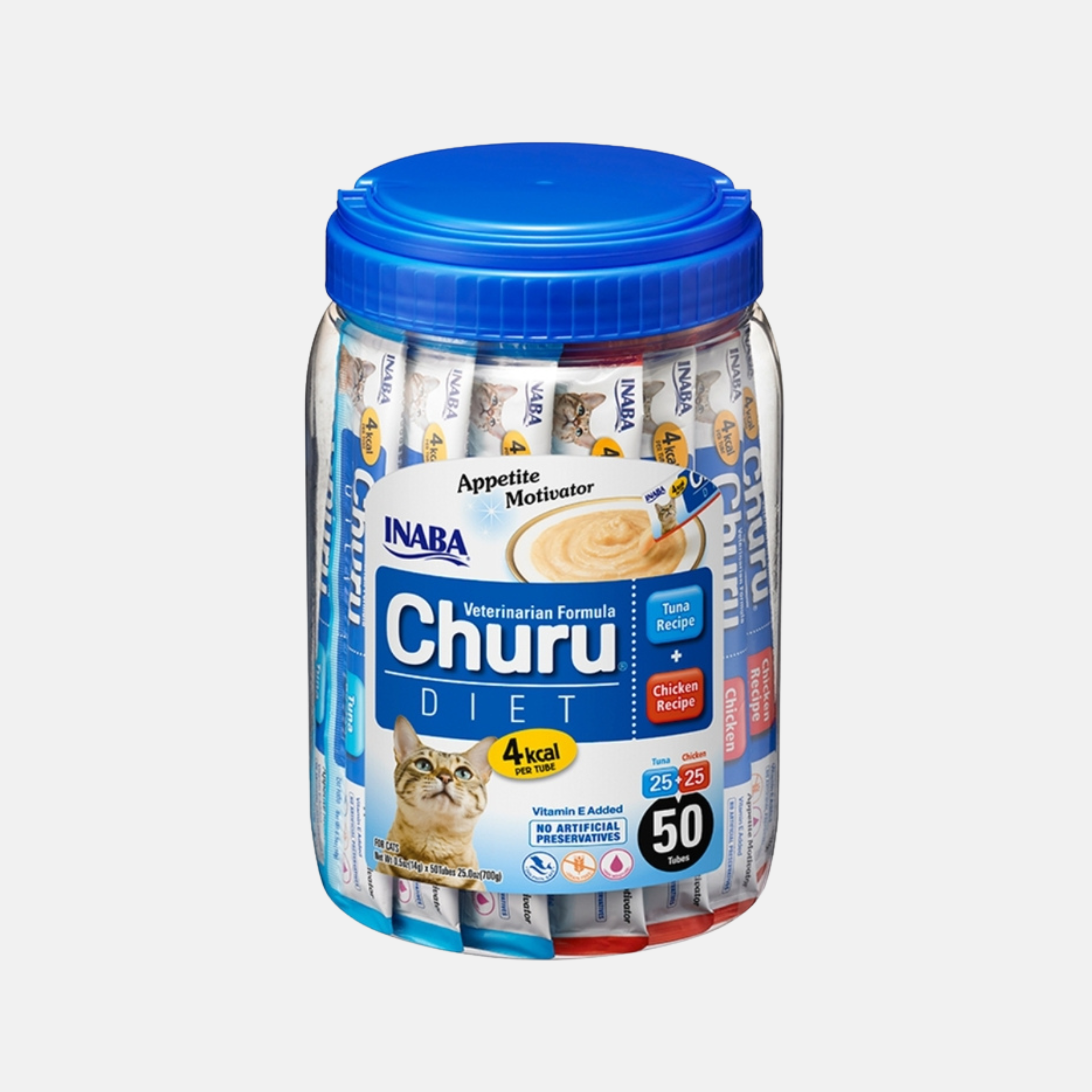 Churu Diet Cremoso Gatos Sabor Pollo & Atún x50 Tubitos